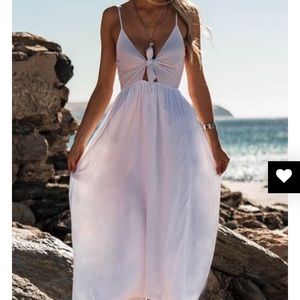 white floaty summer dress